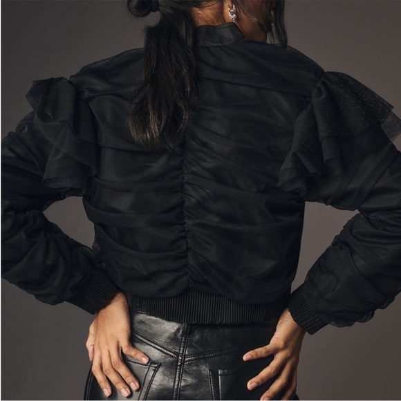 By Anthropologie Appliqué Bomber Jacket - Picture 4 of 14